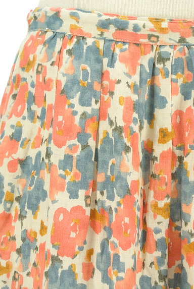 studio CLIP（スタディオクリップ）の古着「麻のレトロ花柄フレアスカート（スカート）」大画像５へ