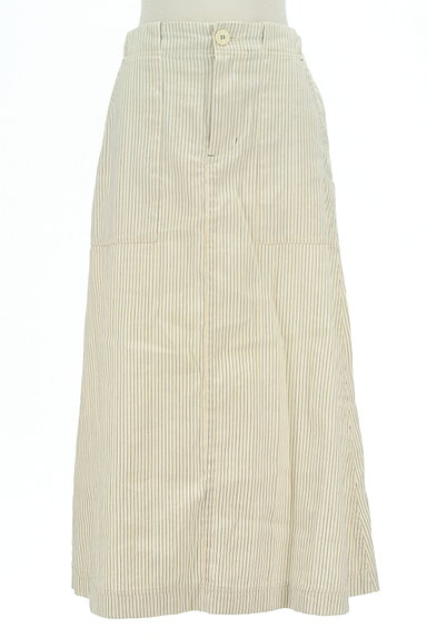 POU DOU DOU（プードゥドゥ）の古着「ストライプ柄ミモレ丈フレアスカート（ロングスカート・マキシスカート）」大画像１へ