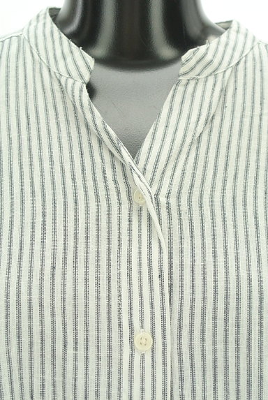 SM2（サマンサモスモス）の古着「ルーズなバンドカラーしましまシャツ（カジュアルシャツ）」大画像４へ