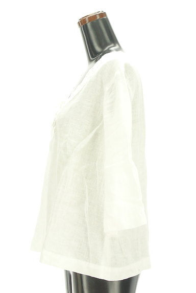HUMAN WOMAN（ヒューマンウーマン）の古着「刺繍レース襟リネン９分袖カットソー（カットソー・プルオーバー）」大画像３へ