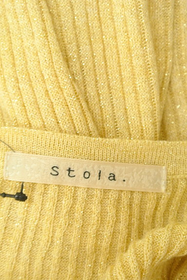 Stola.（ストラ）の古着「Vネックラメリブニットカーデ（カーディガン・ボレロ）」大画像６へ