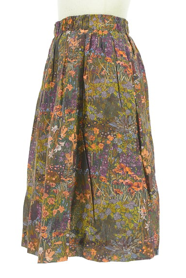 Te chichi（テチチ）の古着「ミディ丈花柄タックフレアスカート（スカート）」大画像３へ