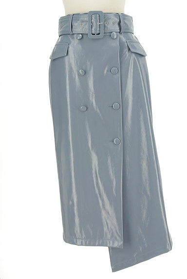 REDYAZEL（レディアゼル）の古着「アシンメトリーエコレザースカート（ロングスカート・マキシスカート）」大画像１へ
