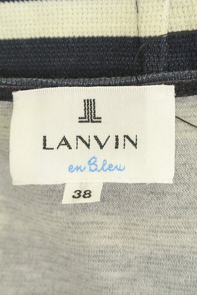 LANVIN en Bleu（ランバンオンブルー）の古着「ギャザー袖ボーダーカットソー（カットソー・プルオーバー）」大画像６へ