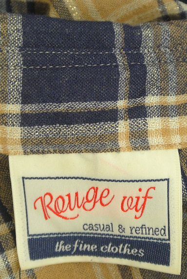 Rouge vif La cle（ルージュヴィフラクレ）の古着「ラメチェック柄シャツ（カジュアルシャツ）」大画像６へ