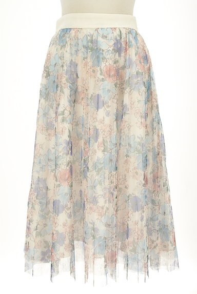 LAISSE PASSE（レッセパッセ）の古着「ミモレ丈花柄シアーチュールスカート（スカート）」大画像１へ
