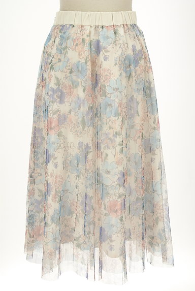 LAISSE PASSE（レッセパッセ）の古着「ミモレ丈花柄シアーチュールスカート（スカート）」大画像２へ