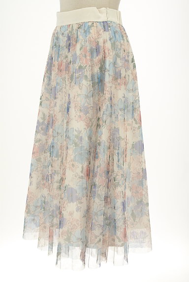 LAISSE PASSE（レッセパッセ）の古着「ミモレ丈花柄シアーチュールスカート（スカート）」大画像３へ