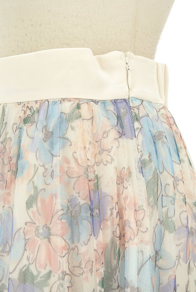 LAISSE PASSE（レッセパッセ）の古着「ミモレ丈花柄シアーチュールスカート（スカート）」大画像４へ