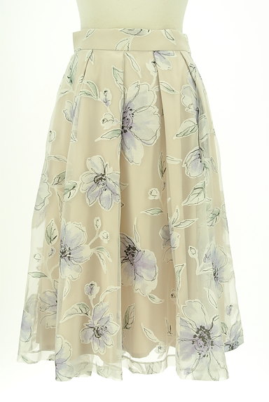 MERCURYDUO（マーキュリーデュオ）の古着「花柄オーガンジー膝下丈スカート（ロングスカート・マキシスカート）」大画像１へ