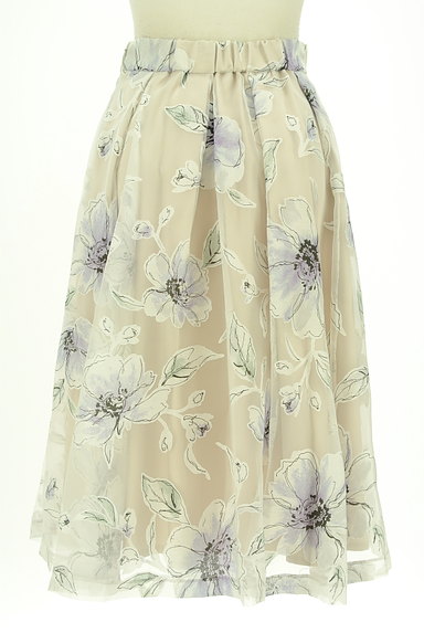 MERCURYDUO（マーキュリーデュオ）の古着「花柄オーガンジー膝下丈スカート（ロングスカート・マキシスカート）」大画像２へ