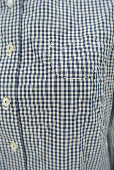 POU DOU DOU（プードゥドゥ）の古着「カットワークレース襟チェック柄シャツ（ブラウス）」大画像５へ