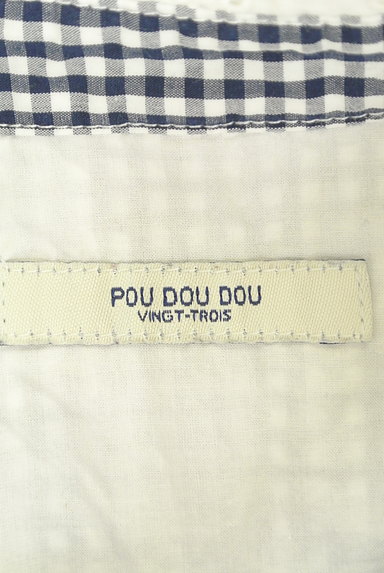 POU DOU DOU（プードゥドゥ）の古着「カットワークレース襟チェック柄シャツ（ブラウス）」大画像６へ