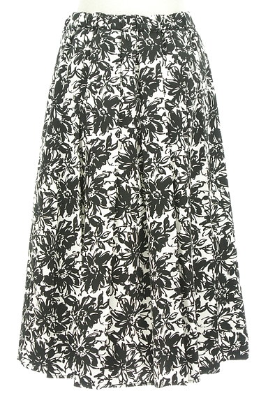 PLST（プラステ）の古着「モノトーン花柄ミモレ丈スカート（スカート）」大画像２へ