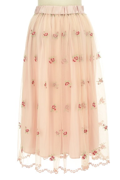 LAISSE PASSE（レッセパッセ）の古着「花柄刺繍ミモレ丈チュールスカート（ロングスカート・マキシスカート）」大画像２へ
