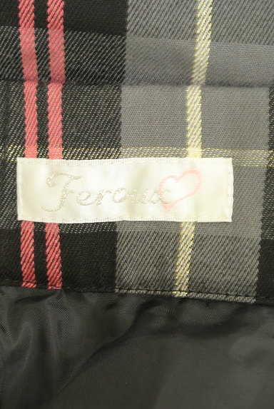 Feroux（フェルゥ）の古着「リボンベルト付きチェック柄膝丈スカート（スカート）」大画像６へ