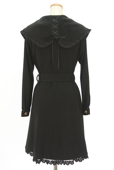 クリックで大画像表示 axes femme(アクシーズファム)の古着「レースアップビッグカラーロングコート(コート)」大画像2へ