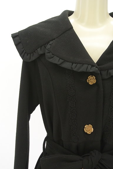 クリックで大画像表示 axes femme(アクシーズファム)の古着「レースアップビッグカラーロングコート(コート)」大画像4へ