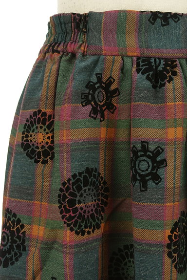 Jocomomola（ホコモモラ）の古着「フロッキー花柄ミモレ丈スカート（ロングスカート・マキシスカート）」大画像４へ