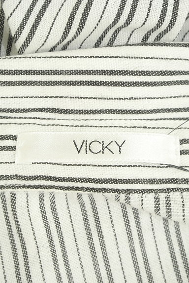 VICKY（ビッキー）の古着「ストライプスキッパーシャツワンピ（ワンピース・チュニック）」大画像６へ