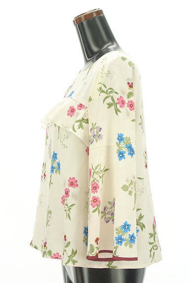 Couture Brooch（クチュールブローチ）の古着「微光沢花柄フリルカットソー（カットソー・プルオーバー）」大画像３へ