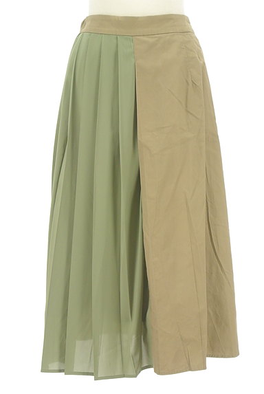 MURUA（ムルーア）の古着「綿×シフォンプリーツミモレ丈スカート（ロングスカート・マキシスカート）」大画像１へ