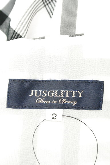 JUSGLITTY（ジャスグリッティー）の古着「チェック柄シフォンカットソー（ブラウス）」大画像６へ