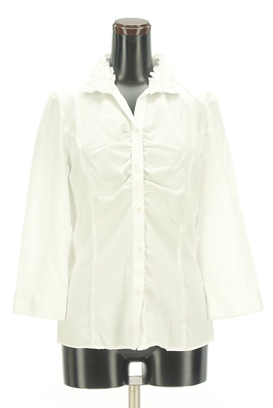 NARA CAMICIE（ナラカミーチェ）の古着「７分袖フリル襟ギャザーシャツ（カジュアルシャツ）」大画像１へ