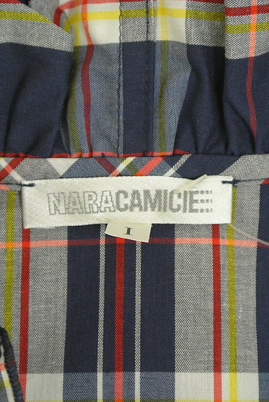 NARA CAMICIE（ナラカミーチェ）の古着「フリルチェック柄７分袖シャツ（カジュアルシャツ）」大画像６へ