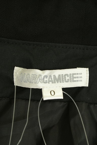 NARA CAMICIE（ナラカミーチェ）の古着「黒チェックタックフレアスカート（ロングスカート・マキシスカート）」大画像６へ