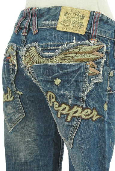 RED PEPPER（レッドペッパー）の古着「イーグル刺繍セミワイドジーンズ（デニムパンツ）」大画像５へ