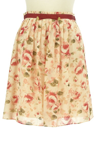 LAISSE PASSE（レッセパッセ）の古着「花柄シフォン膝上丈フレアスカート（スカート）」大画像１へ