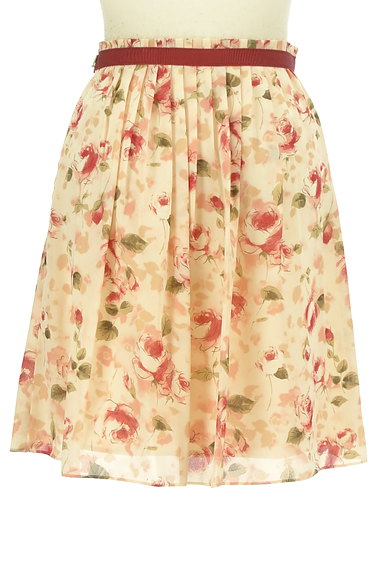 LAISSE PASSE（レッセパッセ）の古着「花柄シフォン膝上丈フレアスカート（スカート）」大画像２へ