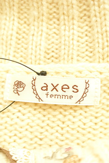 axes femme（アクシーズファム）の古着「刺繍＆レースアップオフショルダーニット（ニット）」大画像６へ