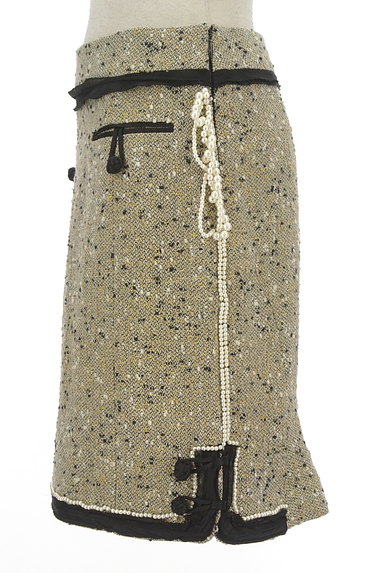 GRACE CONTINENTAL（グレースコンチネンタル）の古着「パール装飾ラメミニスカート（ミニスカート）」大画像３へ