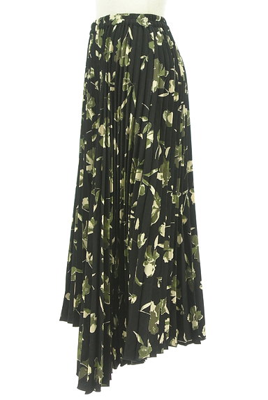 AZUL BY MOUSSY（アズールバイマウジー）の古着「アシンメトリー花柄プリーツスカート（ロングスカート・マキシスカート）」大画像３へ