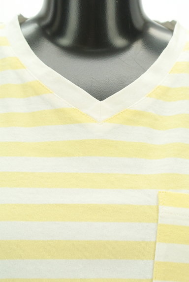 CUBE SUGAR（キューブシュガー）の古着「VネックボーダーTシャツ（Ｔシャツ）」大画像４へ