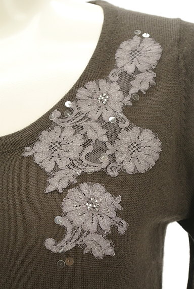 Couture Brooch（クチュールブローチ）の古着「きらきら花レース７分袖ニット（ニット）」大画像４へ