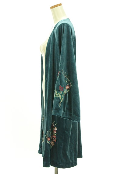 OSMOSIS（オズモーシス）の古着「レトロ花刺繍ベロアカーディガン（カーディガン・ボレロ）」大画像３へ