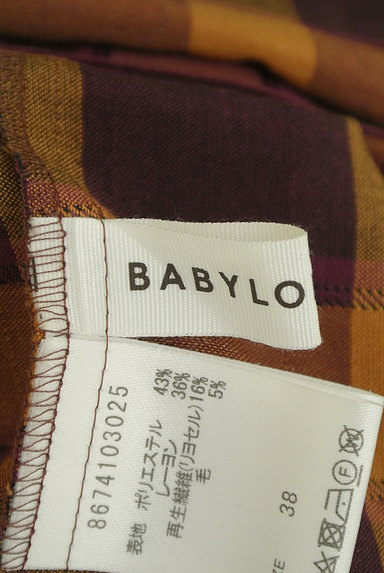 BABYLONE（バビロン）の古着「チェック柄Vネックブラウス（カジュアルシャツ）」大画像６へ