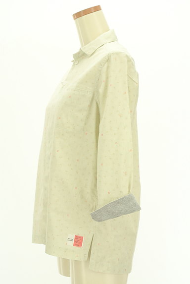 NATURAL LAUNDRY（ナチュラルランドリー）の古着「ストライプ×小花柄七分袖シャツ（カジュアルシャツ）」大画像３へ