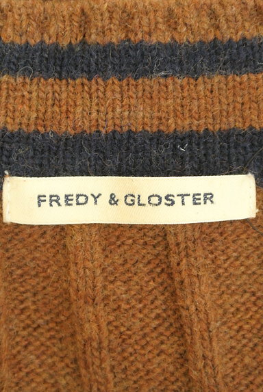 FREDY&GLOSTER（フレディ＆グロスター）の古着「ライン入りVネックリブニット（ニット）」大画像６へ
