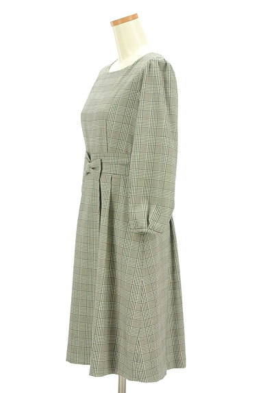Couture Brooch（クチュールブローチ）の古着「ウエストリボンチェック柄ワンピース（ワンピース・チュニック）」大画像３へ