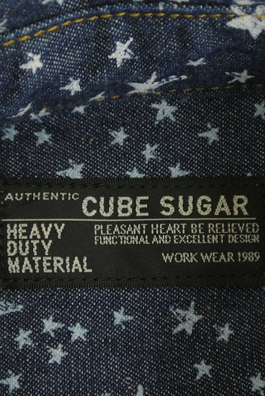 CUBE SUGAR（キューブシュガー）の古着「スター柄ロングシャツワンピ（ワンピース・チュニック）」大画像６へ
