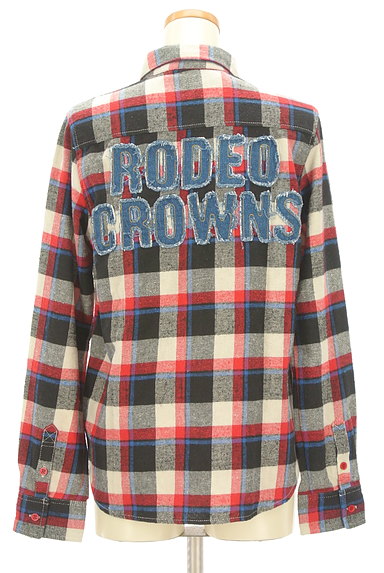 RODEO CROWNS（ロデオクラウン）の古着「後ろデニムロゴチェック柄シャツ（カジュアルシャツ）」大画像２へ