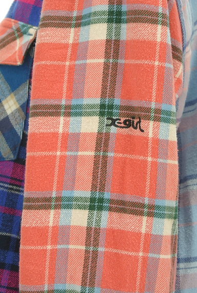 X-girl（エックスガール）の古着「カラフルパッチワークチェックシャツ（カジュアルシャツ）」大画像５へ