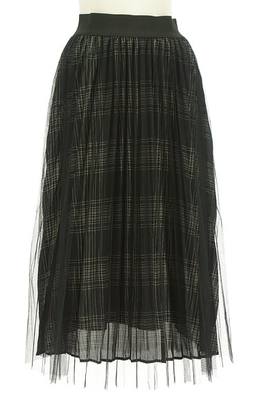 LagunaMoon（ラグナムーン）の古着「透けチェックのチュールスカート（ロングスカート・マキシスカート）」大画像１へ