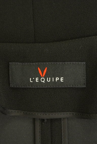 L'EQUIPE（レキップ）の古着「ビジュー付きノーカラーロングジャケット（ジャケット）」大画像６へ