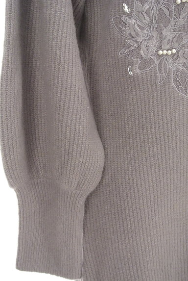 JILL by JILLSTUART（ジルバイジルスチュアート）の古着「刺繍入り袖リブニットワンピ（ワンピース・チュニック）」大画像５へ