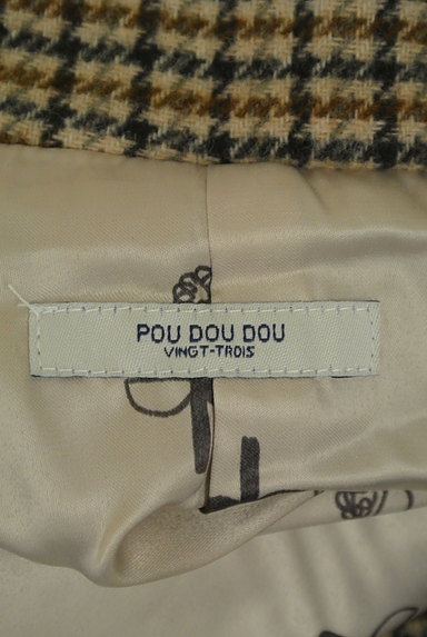 POU DOU DOU（プードゥドゥ）の古着「チェック柄×無地切替コート（コート）」大画像６へ